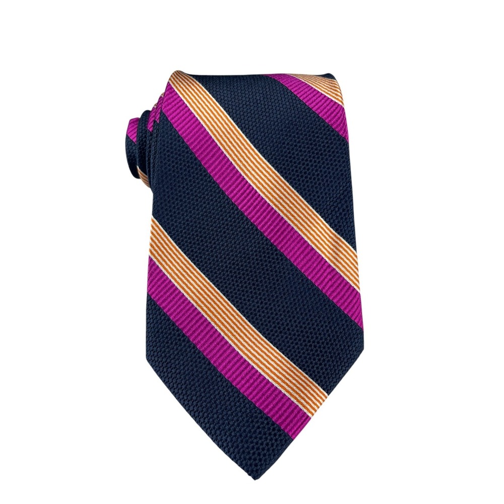 Express Men's Necktie‎ Italian Silk 3.5" x 58" Multicolor Striped Made in USA